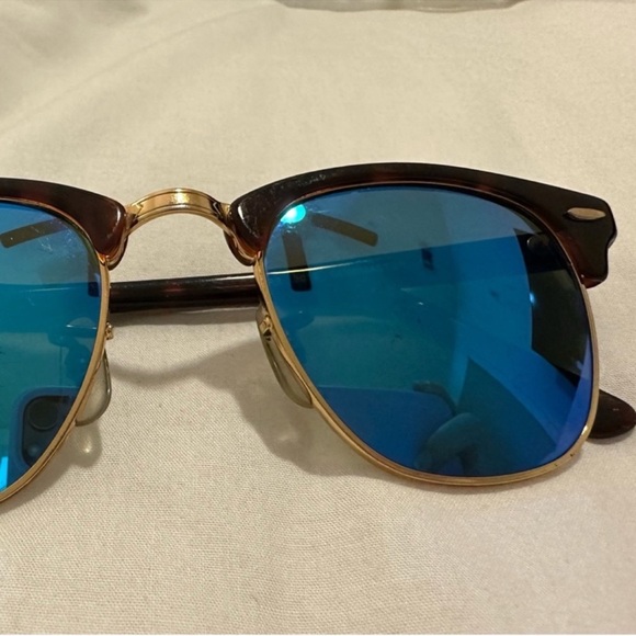 Ray-Ban Clubmaster Flash Sunglasses in Multi with Blue mirrored tinted lenses - Picture 10 of 15